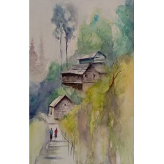Mudeeha Ali, 13 x 21 Inch, Water Color On Paper, AC-MALI-009